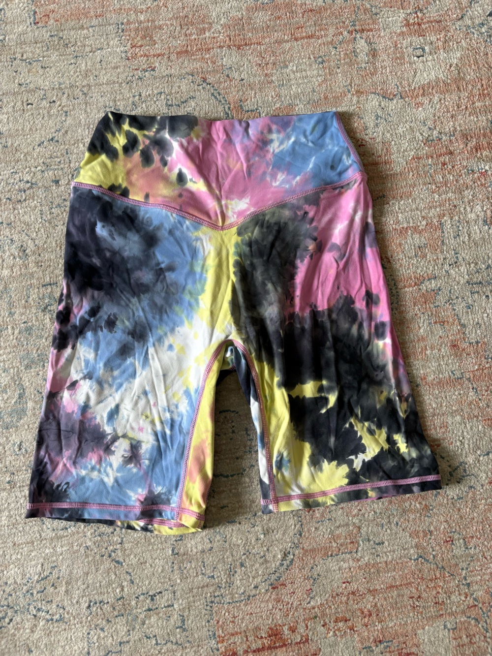 Tie-Dye High Waist Biker Shorts - Multi Color - Vitality